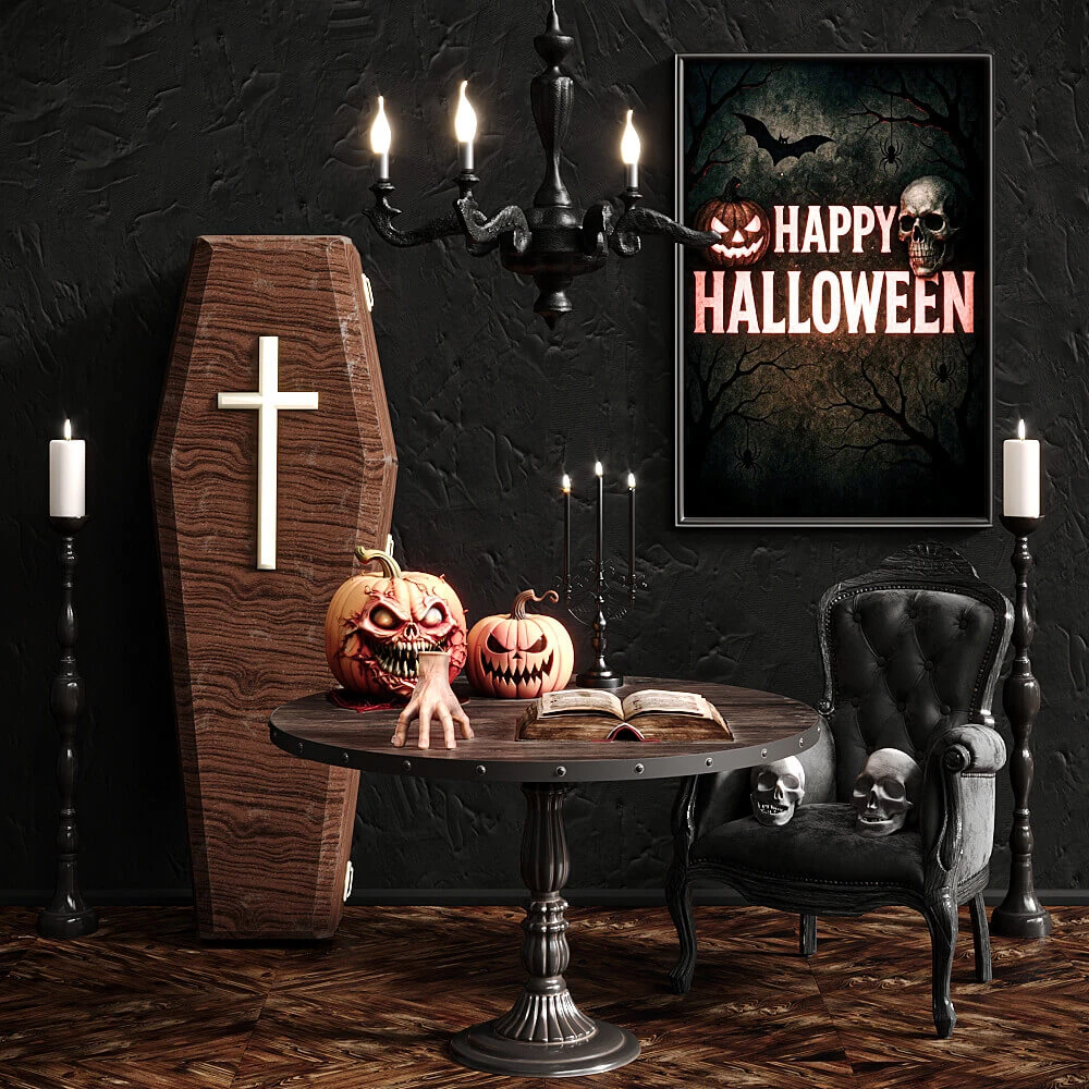 Tables / Armchairs / Other / Pictures / Books / Decorative set / Ceiling lamp 2